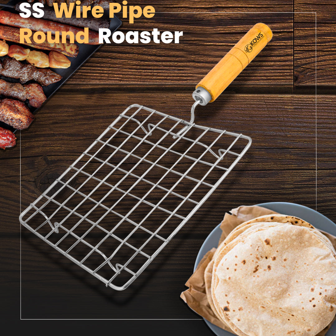 KOWS Wire Roaster with Wooden Handle – Square (RST07)