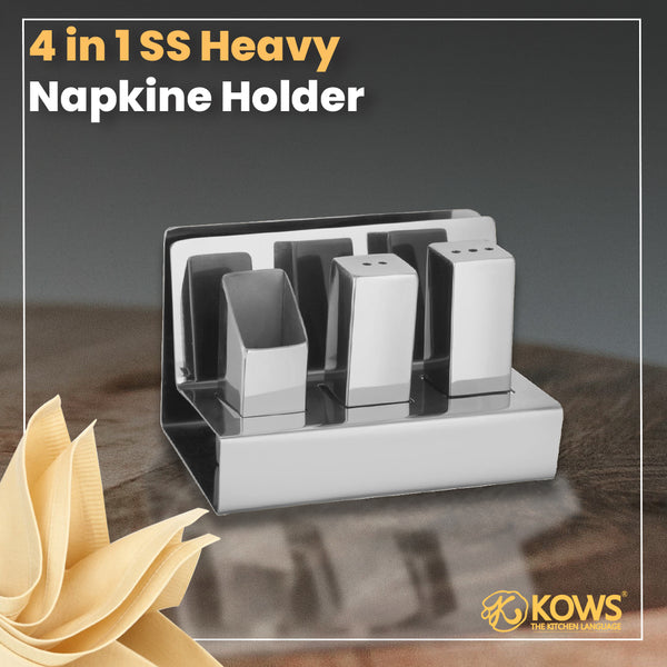 KOWS 4-in-1 Heavy SS Napkin Holder (NH003)