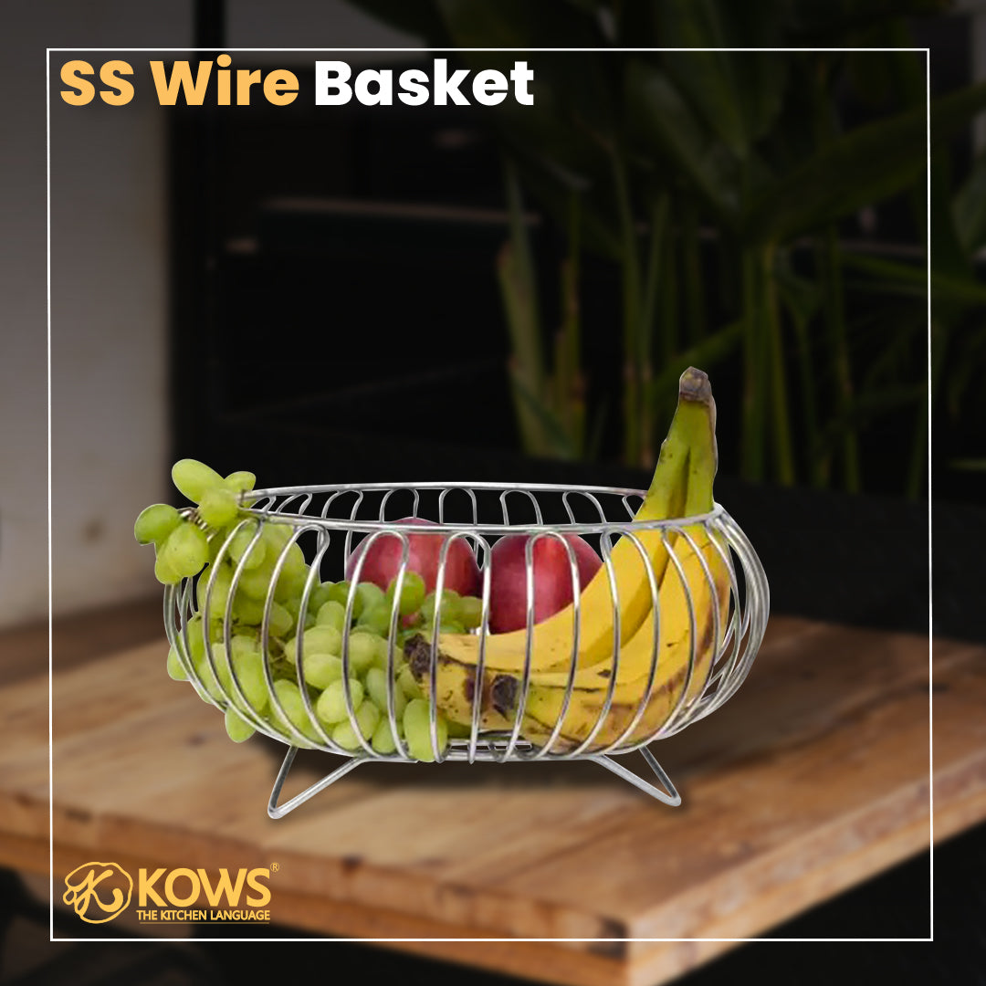 KOWS -KOWS SS WIRE BASKET ROUND-BKT001