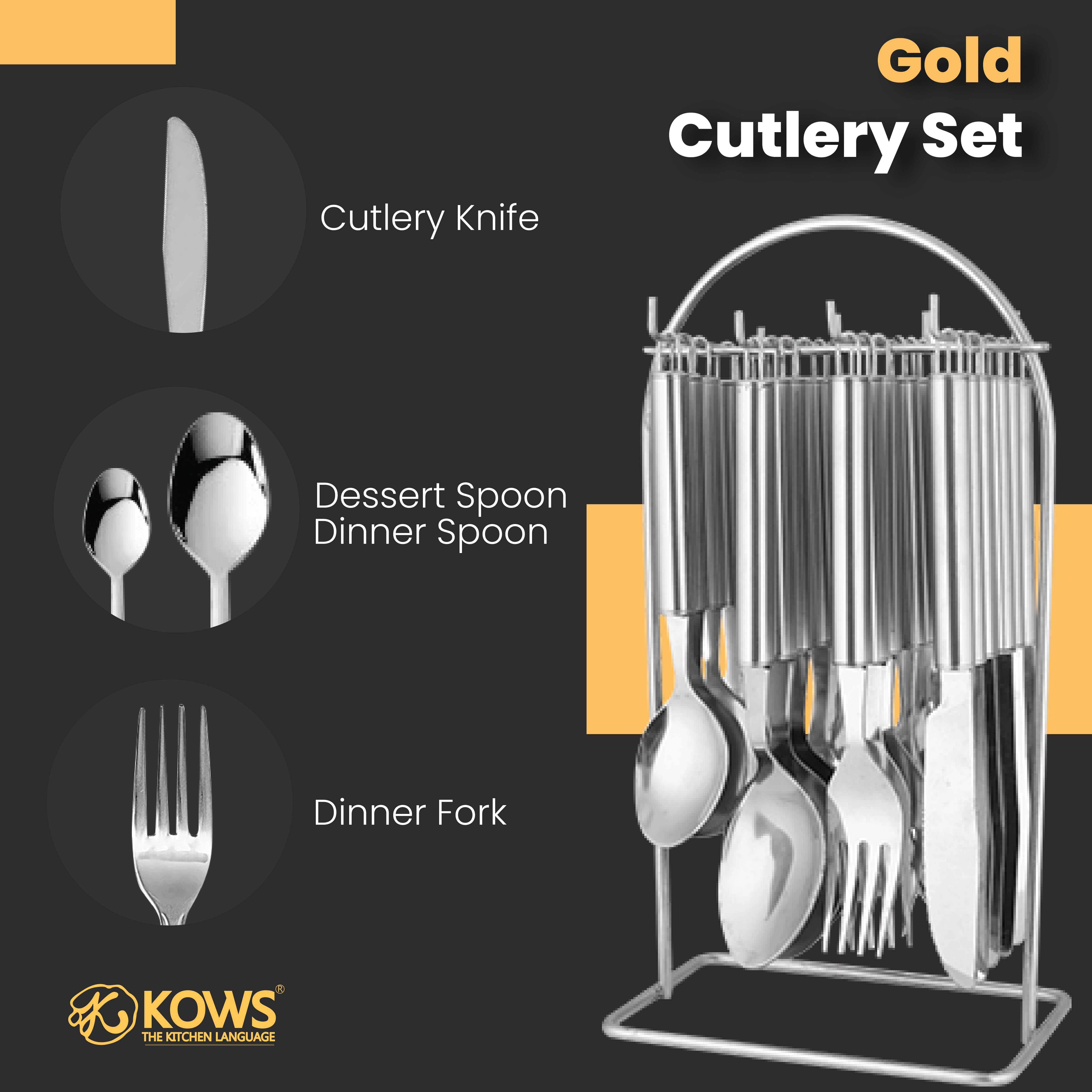 KOWS Gold cutlery set (SCS009)