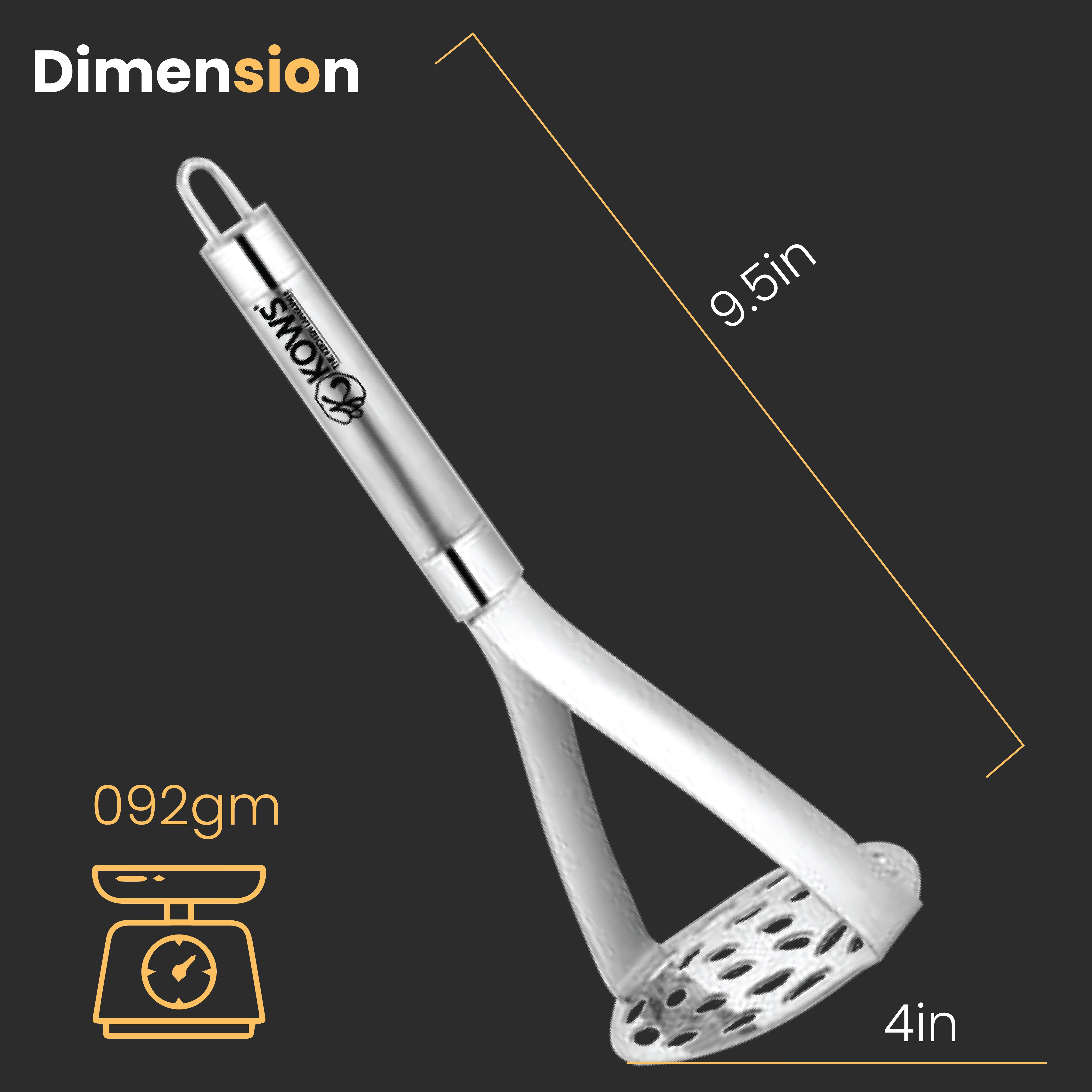 KOWS Oval double tone potato masher (PMS 17)