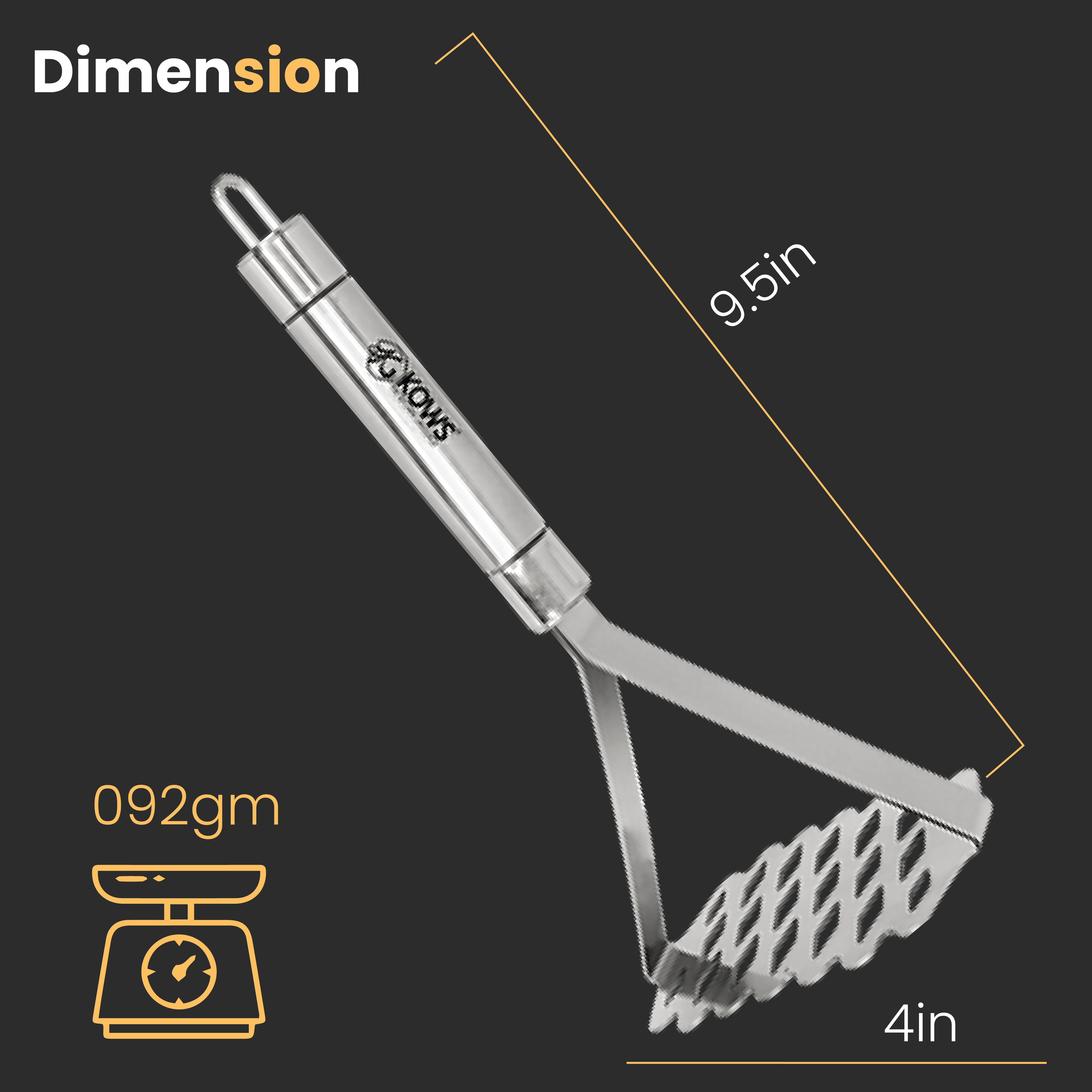 KOWS Zig-zag dual tone  potato masher (PMS 19A)