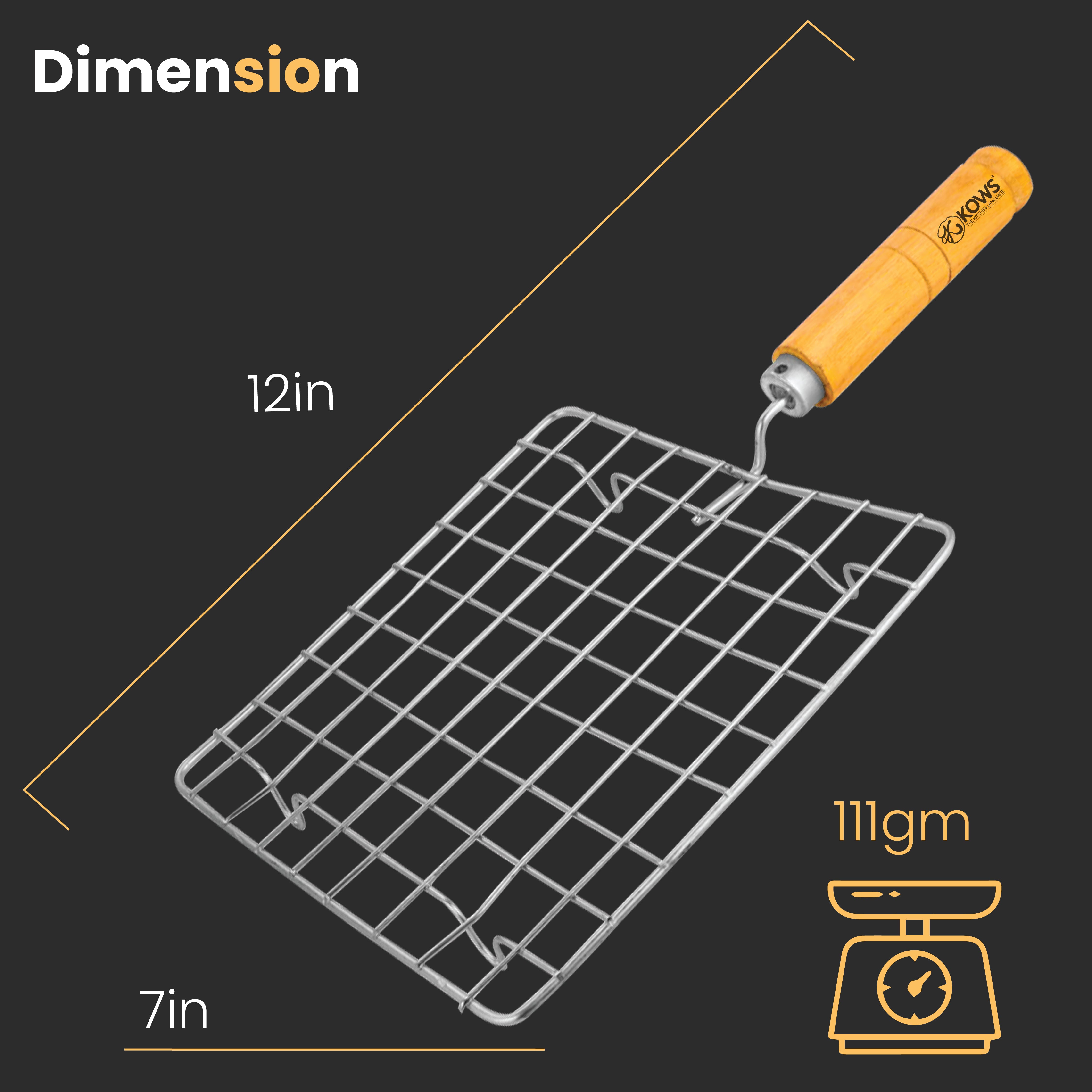 KOWS Wire wooden handle roaster (square) (RST06)