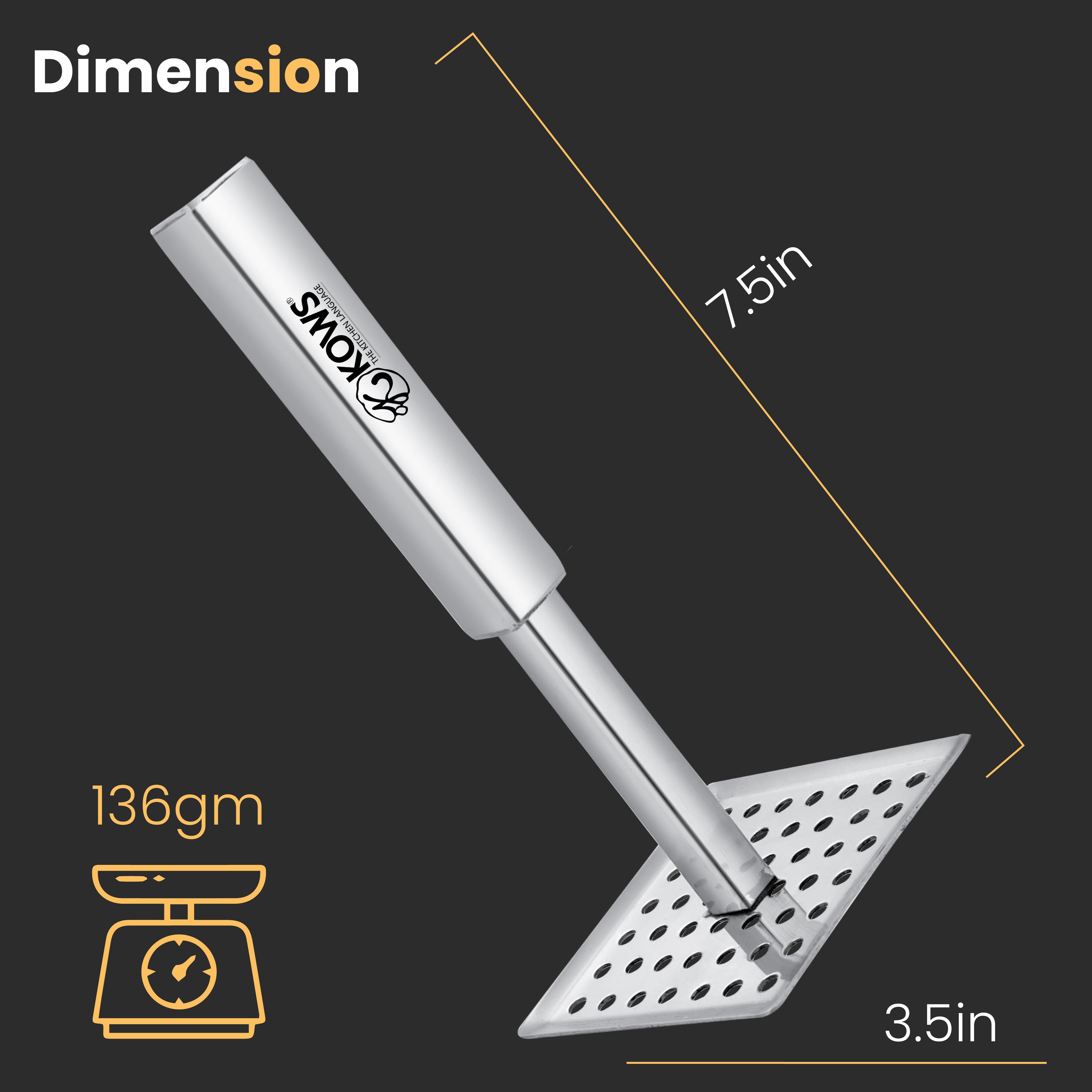 KOWS Square (queen) potato masher (PMS 08)