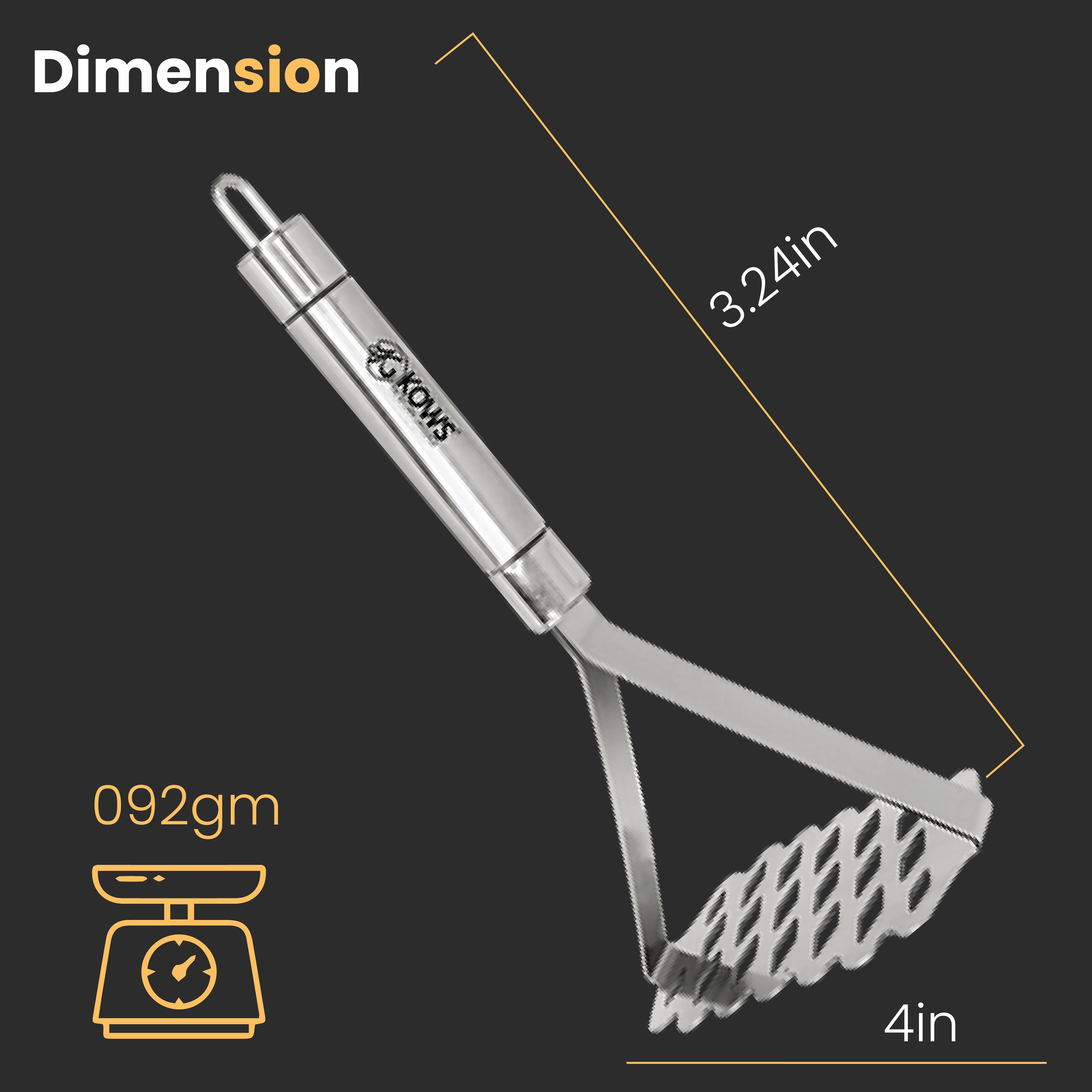KOWS Zig-zag sheet tomato  masher (mini) (PMS 19B)