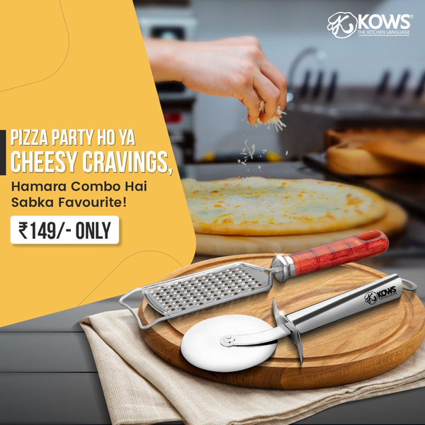 KOWS Cheese Grater & Pizza Cutter Combo (CG+PPC)