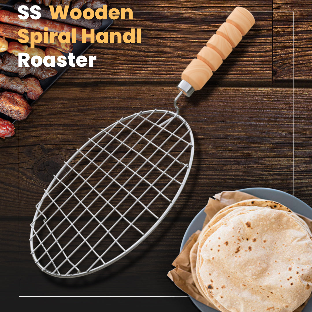 KOWS Round wooden spiral handle  roaster (RST12)