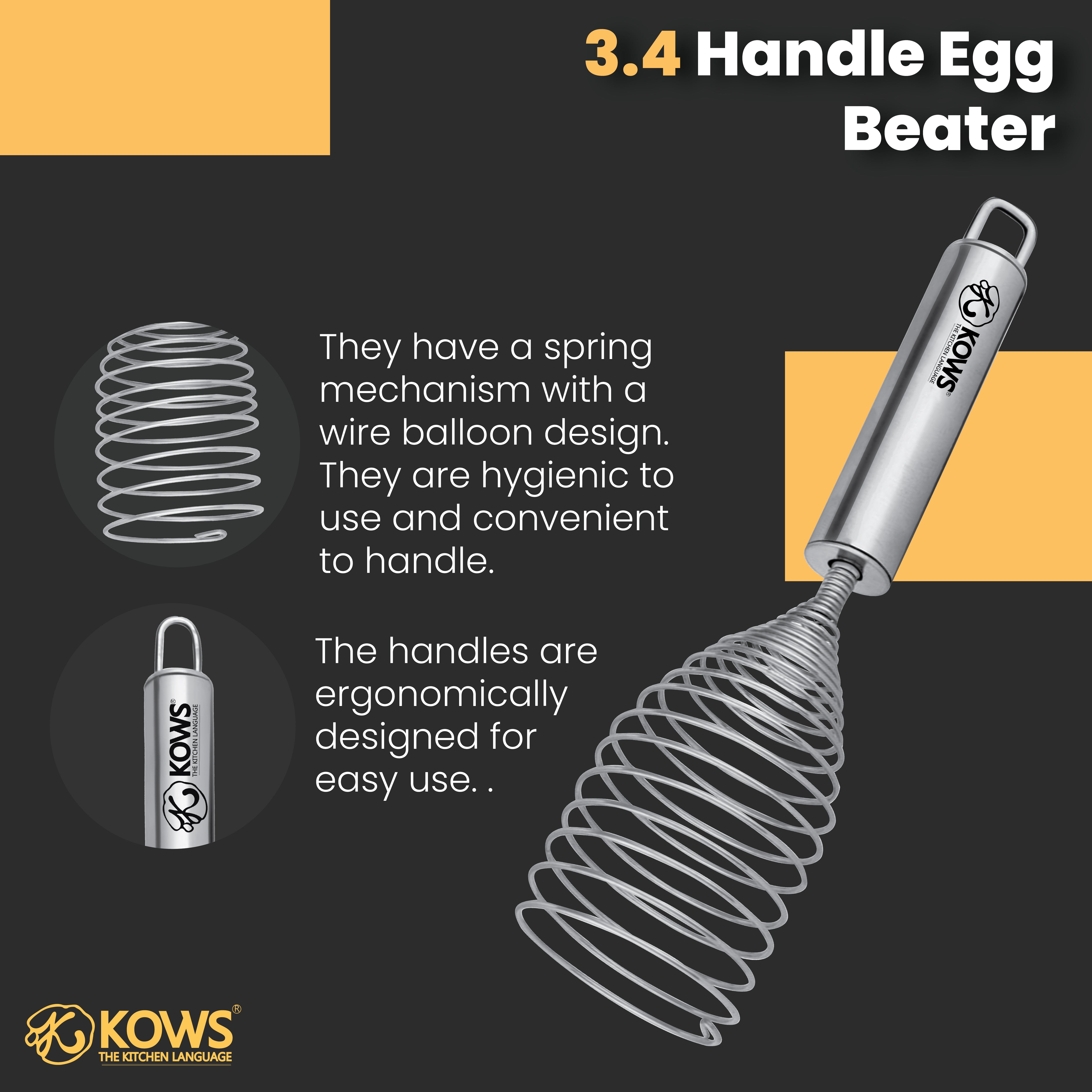 KOWS Egg Beater For Beating and Stirring (EGB03)