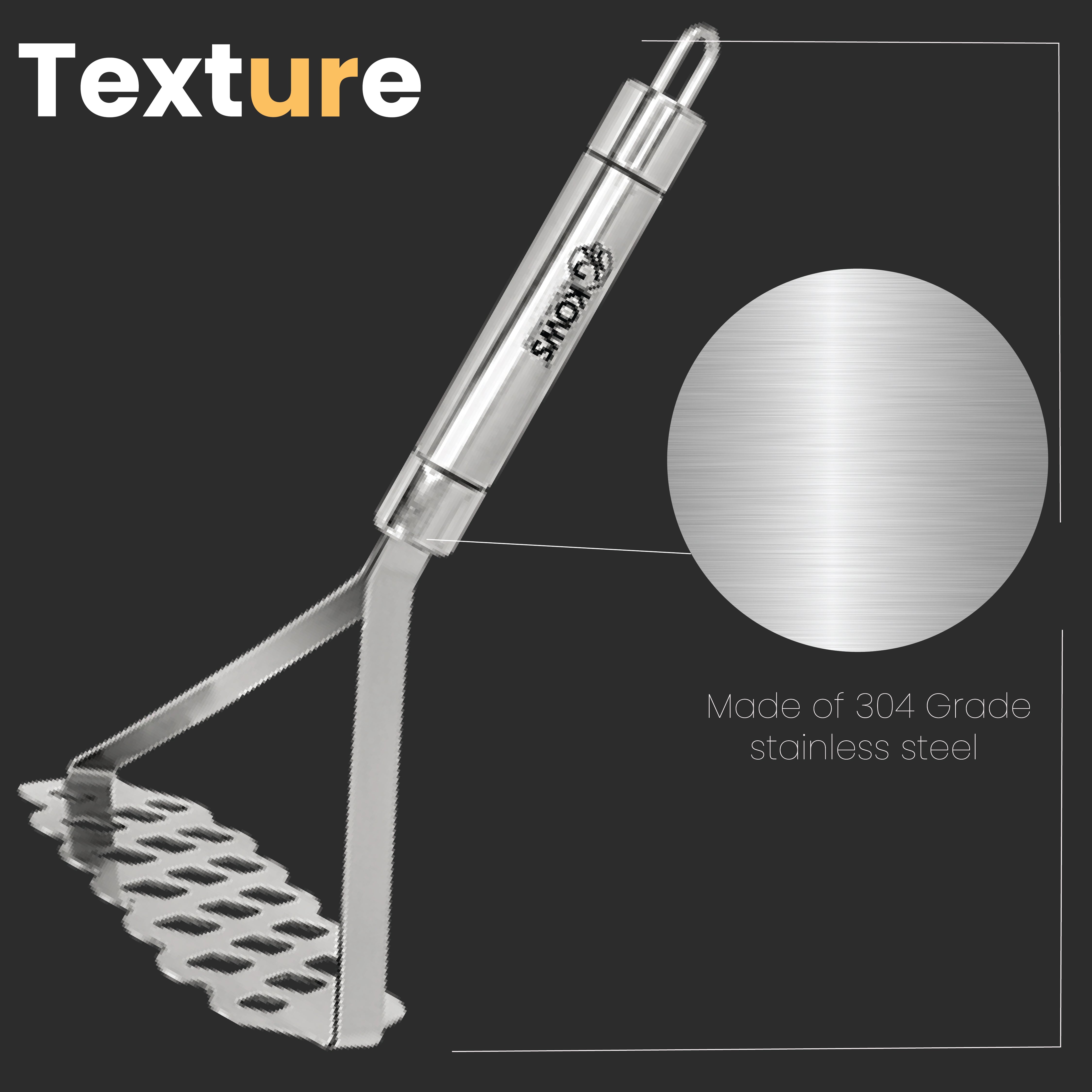 KOWS Zig-zag sheet tomato  masher (mini) (PMS 19B)