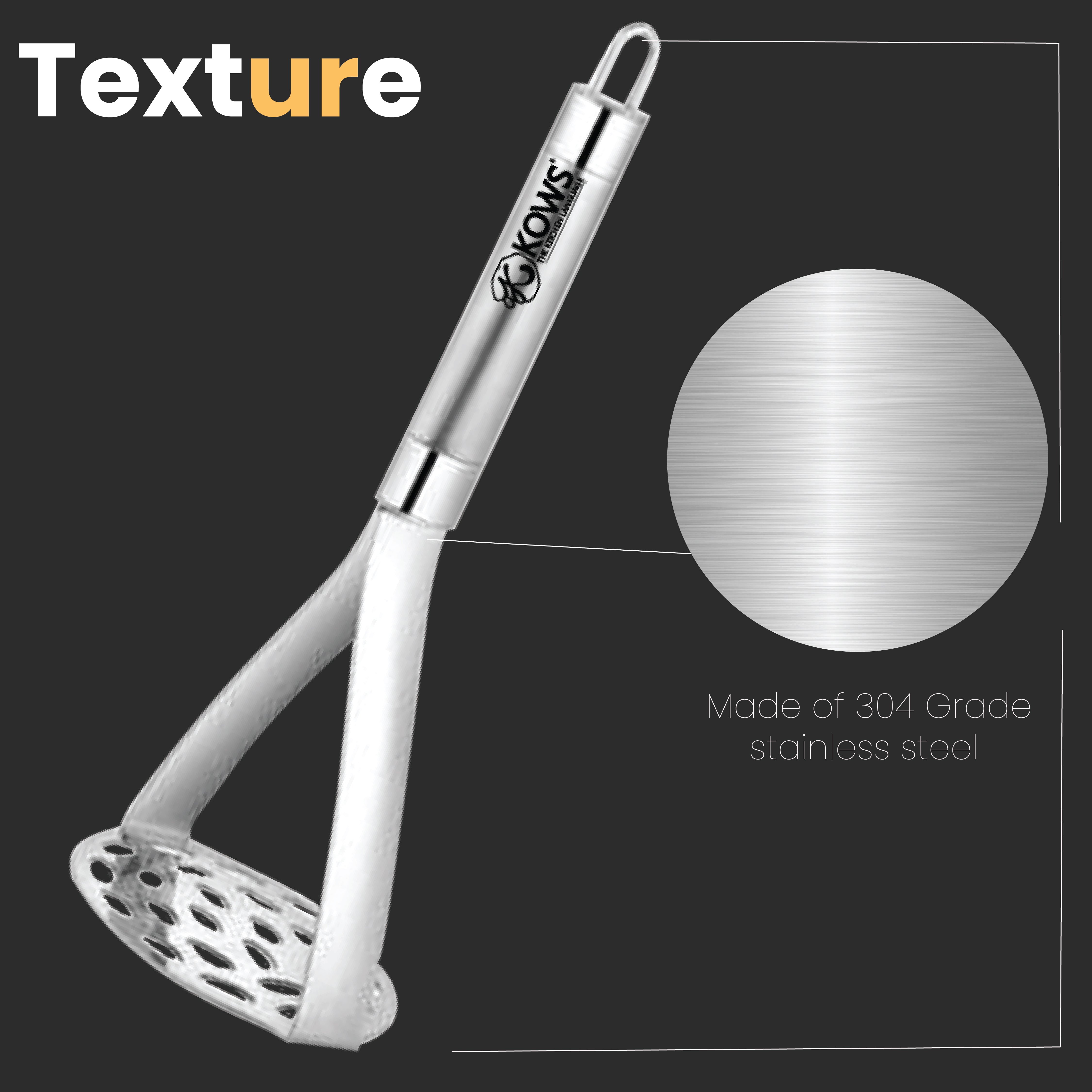 KOWS Oval double tone potato masher (PMS 17)