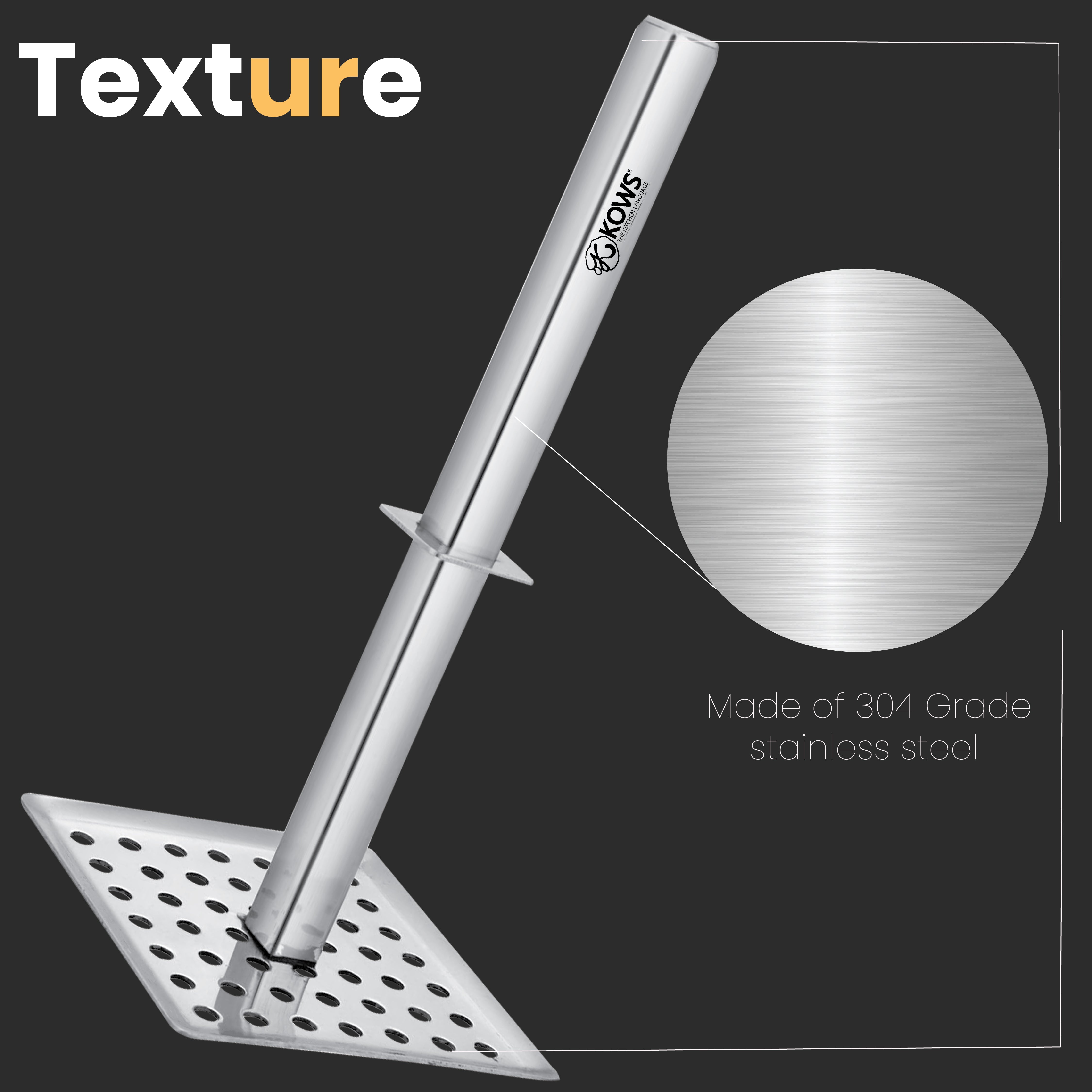 KOWS Kitchenware Stainless Steel Potato Masher
